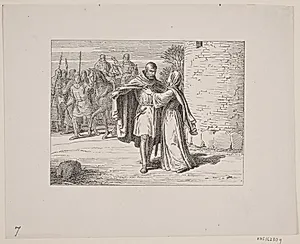 Illustration til Svend Grundtvig, "Marsk Stig: Dansk Folkevise Fra 13de Aarhundrede", 1861 by Constantin Hansen
