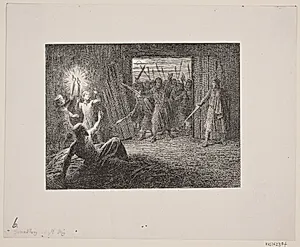 Illustration til Svend Grundtvig, "Marsk Stig: Dansk Folkevise Fra 13de Aarhundrede", 1861 by Constantin Hansen