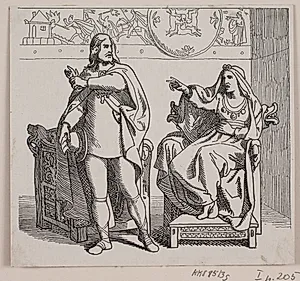 Illustration til "Svend Tveskægs tog til England og slaget ved Svold" by Ubekendt