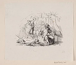 Illustration til "Svinedrengen" i H.C. Andersen, "Eventyr og Historier", Bind 1 by H.P. Hansen
