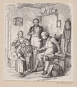 Illustration til "Under Piletræet" i H.C. Andersen, "Eventyr og Historier", Bind 2 by H.P. Hansen