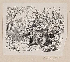 Illustration til "Under Piletræet" i H.C. Andersen, "Eventyr og Historier", Bind 2 by H.P. Hansen