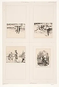 Illustrationer til "Billedbog for børn. Tegnet af Otto Haslund og Pietro Krohn med Vers af J. Krohn"