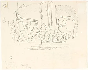 Illustrationsudkast til H.C. Andersen, Nissen og Madammen by Lorenz Frølich