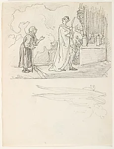 Illustrationsudkast til H.C. Andersen, "Noget" by Lorenz Frølich