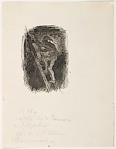 Illustrationsudkast til H.C. Andersen, Pebersvendens nathue by Lorenz Frølich