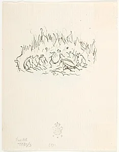 Illustrationsudkast til H.C. Andersen, Skarnbassen (ikke anvendt) by Lorenz Frølich