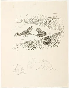 Illustrationsudkast til H.C. Andersen, Skarnbassen by Lorenz Frølich