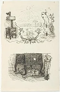 Illustrationsudkast til H.C. Andersen, Snemanden (ikke anvendt) by Lorenz Frølich