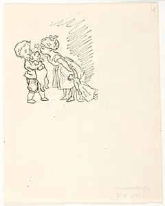 Illustrationsudkast til H.C. Andersen, Snemanden by Lorenz Frølich