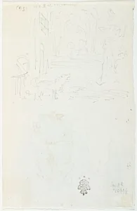Illustrationsudkast til H.C. Andersen, Snemanden by Lorenz Frølich
