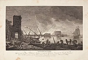 Incendie d'un port by Anne Philiberte Coulet