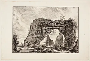 Indgangen til den såkaldte villa 'Sette Bassi' på vejen til Frascati by Giovanni Battista Piranesi