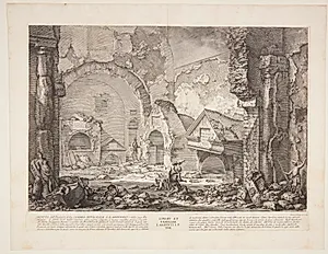 Indgangen til L. Arruntius og hans hushold's gravkammer [...] by Giovanni Battista Piranesi