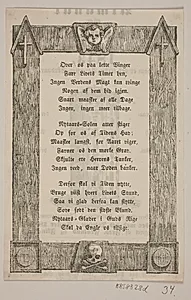 Indramning med englehoved, kors og kranie by H.C. Henneberg