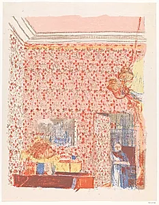 Interieur aux tentures roses I