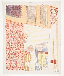 Intérieur aux tentures roses III