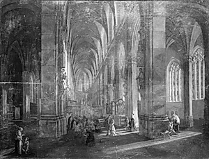 Interiør af gotisk kirke by Rutger van Langevelt