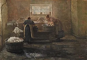 Interiør fra en vaskekælder by Emilie Christensen
