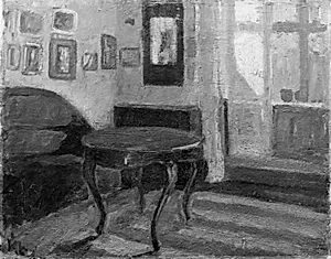 Interiør fra kunstnerens dagligstue