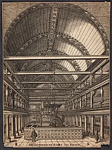 Interiør fra lutheransk kirke i Amsterdam (De Luthersche Kerck van Binnen) by Jan Veenhuysen