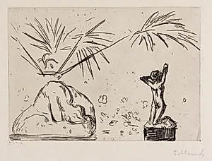 Interiør med skulpurer by Edvard Munch