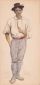 Italiensk bonde eller hyrde by Wilhelm Marstrand