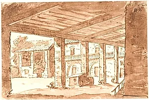 Italiensk gård med arkade by Aron Wallick