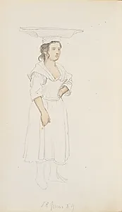 Italiensk kvinde med et trug på hovedet by P.C. Skovgaard