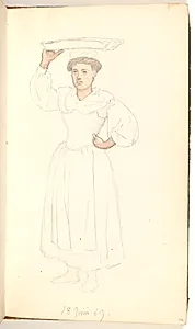 Italiensk kvinde med et trug på hovedet by P.C. Skovgaard