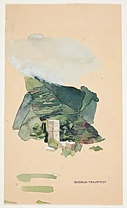 Italiensk landskab med tårn