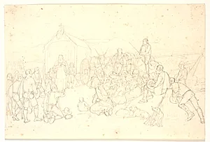 Italienske bønder holder bøn i den romerske Campagne by Jørgen V. Sonne