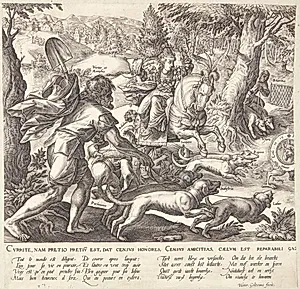 Jagten efter penge by Hendrick Goltzius