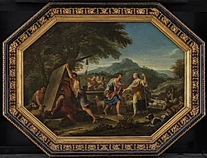Jakob møder Rakel ved brønden uden for byen Haran by Filippo Lauri