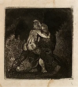 Jakobs kamp med englen by Oluf Hartmann