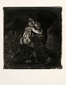 Jakobs kamp med englen by Oluf Hartmann
