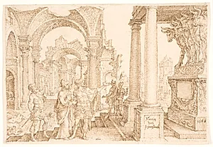 Jehu tilbeder guldkalven by Maarten van Heemskerck
