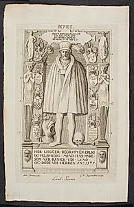 Jens Myres gravsten by Georg Vilhelm Baurenfeind