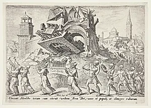 Jerikos ødelæggelse by Philips Galle