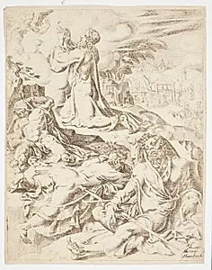 Jesus i Getsemane Have by Dirk Volkertsz. Coornhert