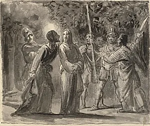 Jesus kysses af Judas i Getsemane Have by Wilhelm Marstrand