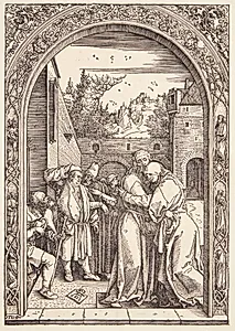 Joakim og Anna mødes ved Den Gyldne Port by Albrecht Dürer