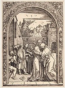 Joakim og Anna mødes ved Den Gyldne Port by Albrecht Dürer