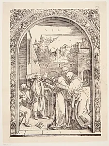 Joakim og Anna mødes ved Den Gyldne Port by Albrecht Dürer