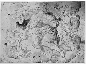 Johannes Døberen æres i himlen by Ubekendt