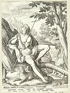 Johannes Døberen i ørkenen by Adriaen Collaert