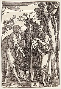 Johannes Døberen og den hellige Onuphrius i ødemarken by Albrecht Dürer