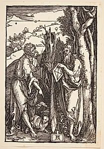 Johannes Døberen og den hellige Onuphrius i ødemarken by Albrecht Dürer