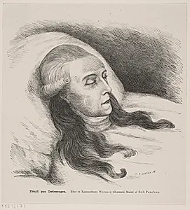 Johannes Ewald på dødssengen