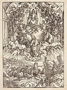 Johannes foran Gud og de firetyve ældste by Albrecht Dürer